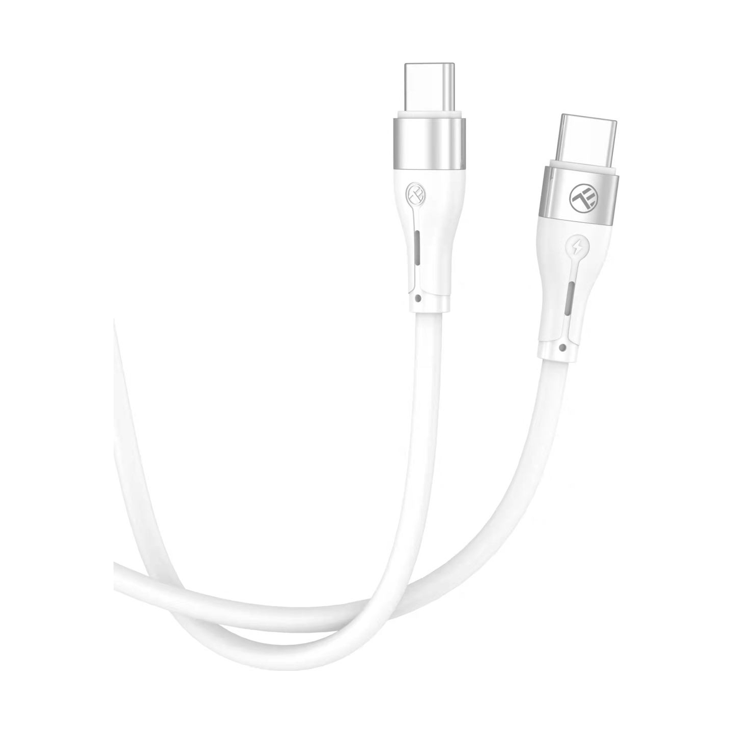 Tellur Silicone Type-C to Type-C Cable PD60W 1m White