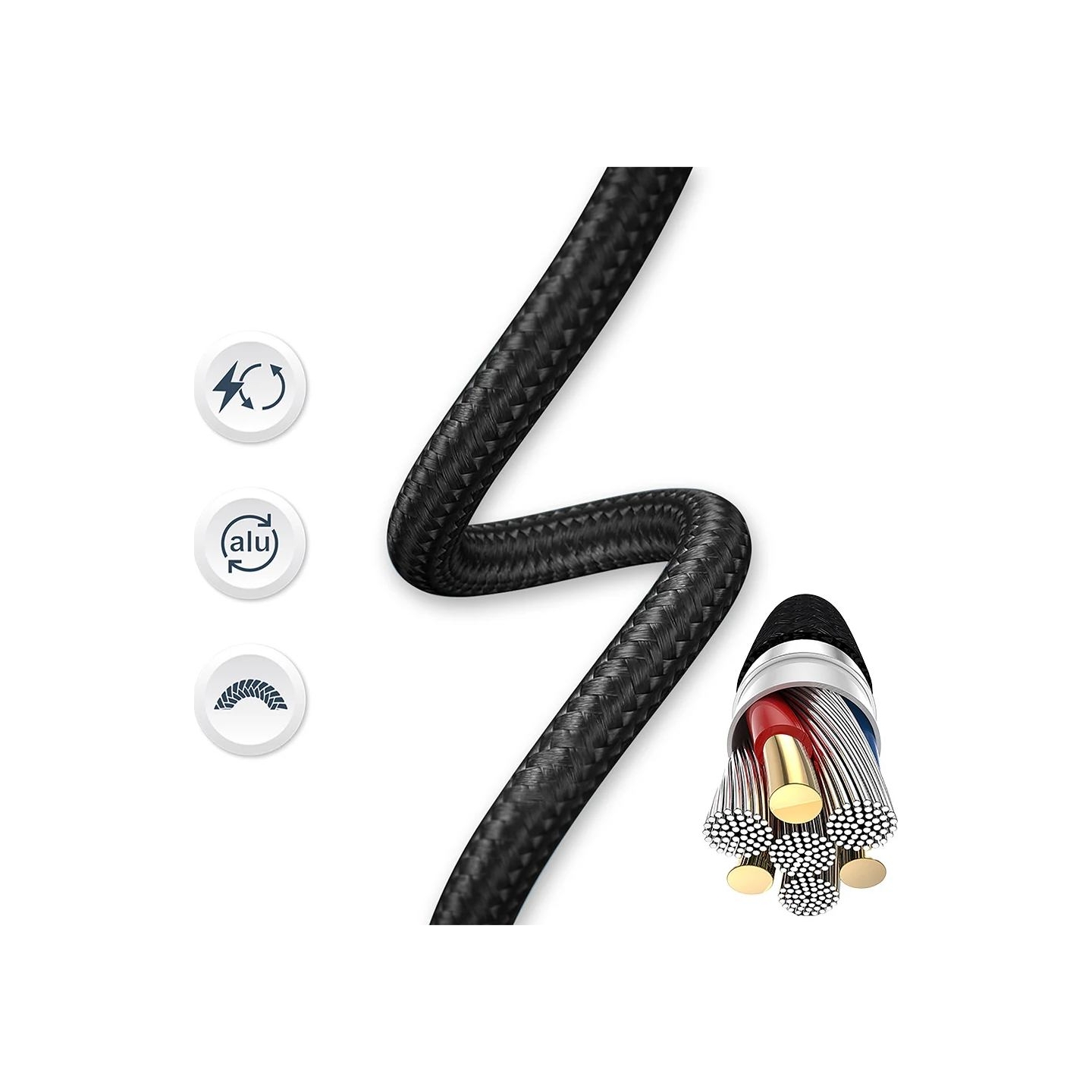 Tellur Minimalist USB-C to USB-C Cable 3A 1m Black