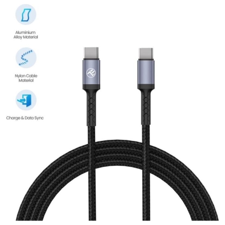 Tellur Type-C To Type-C Cable 3A 60W 1m Black