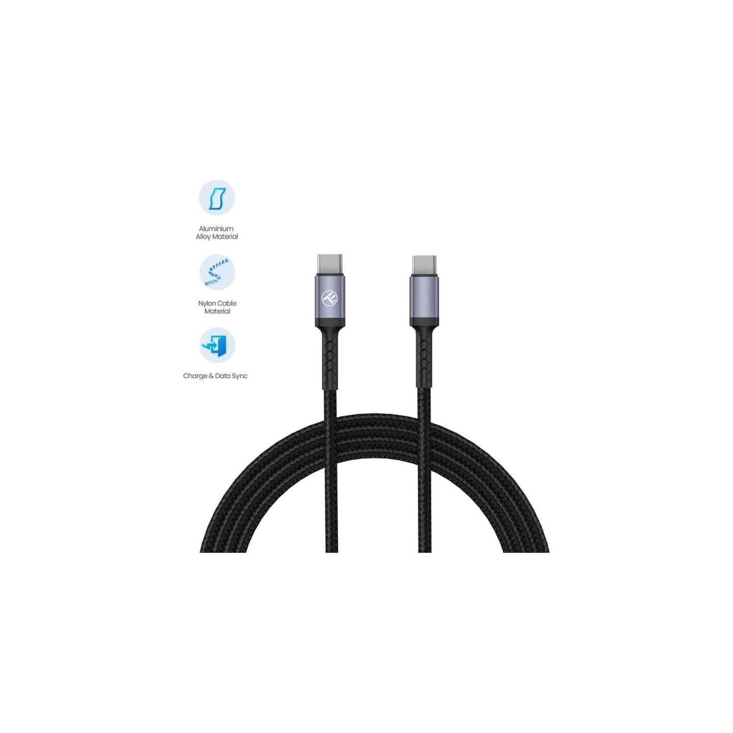 Tellur Type-C To Type-C Cable 3A 60W 1m Black
