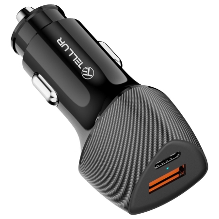 Tellur FCC10 car charger 38W, 6A (PD20W + QC3.0) black