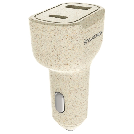 Tellur Green car charger, 36W, 6A (PD18W + QC3.0) cream
