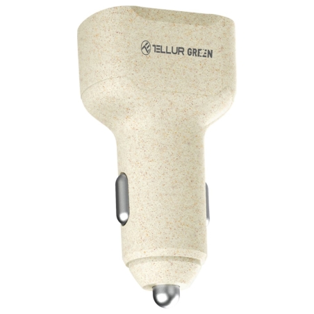 Tellur Green car charger, 36W, 6A (PD18W + QC3.0) cream