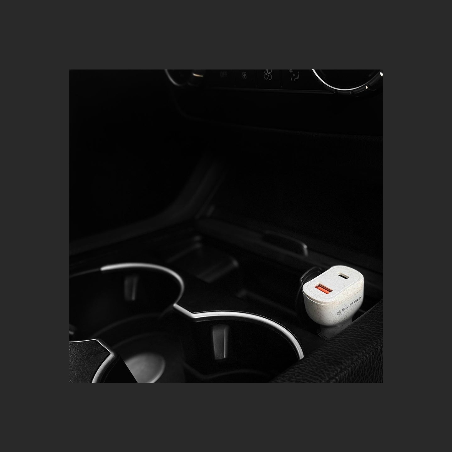 Tellur Green car charger, 36W, 6A (PD18W + QC3.0) cream