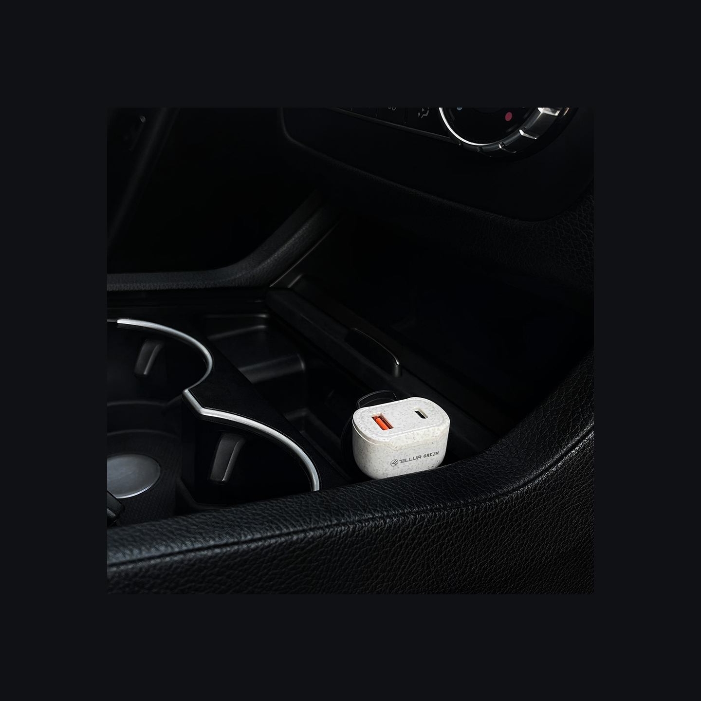 Tellur Green car charger, 36W, 6A (PD18W + QC3.0) cream