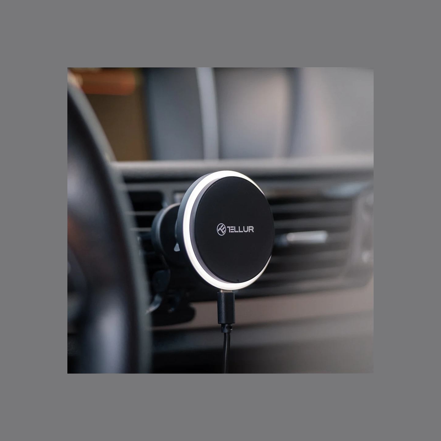 Tellur Wireless car charger, MagSafe compatible, 15W black