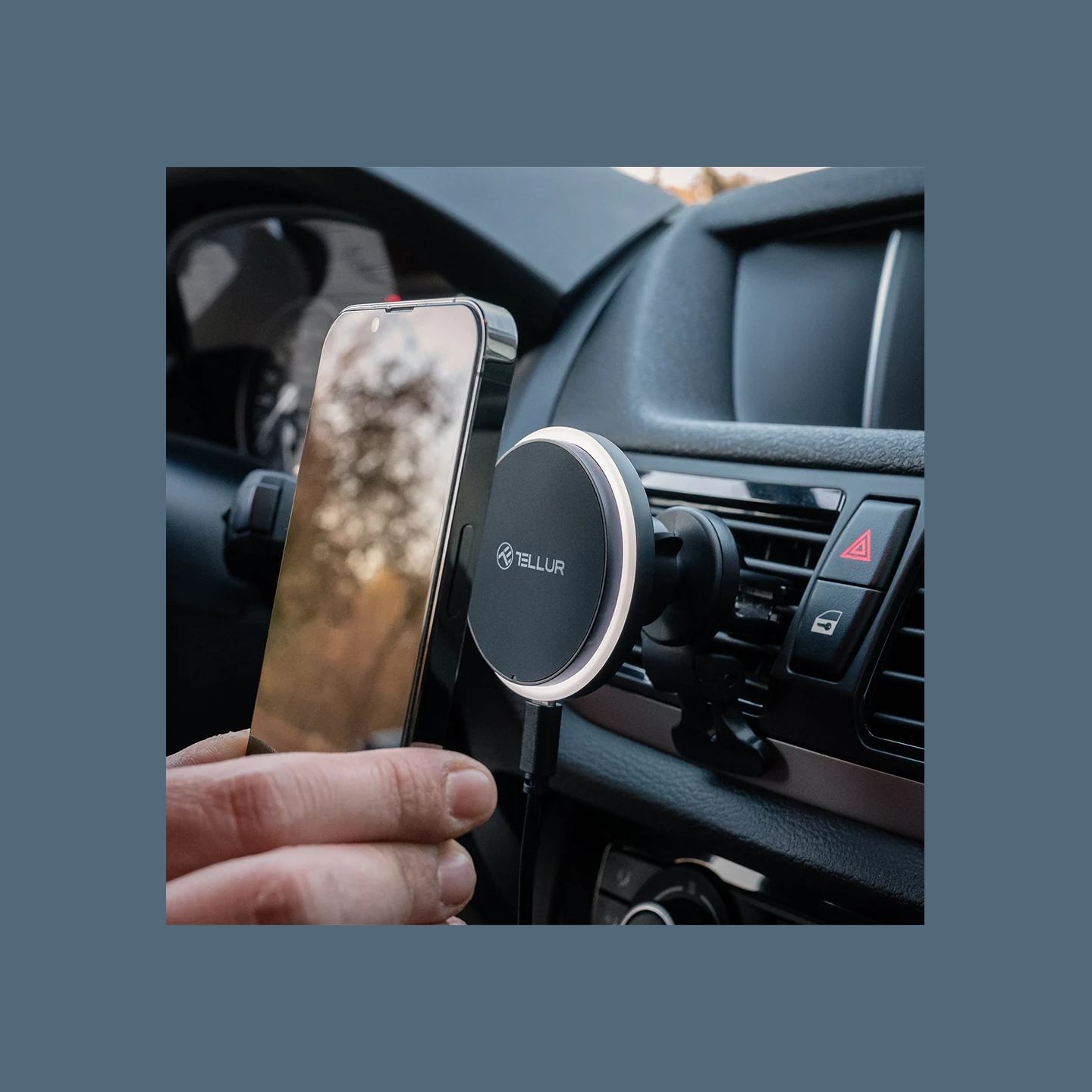 Tellur Wireless car charger, MagSafe compatible, 15W black