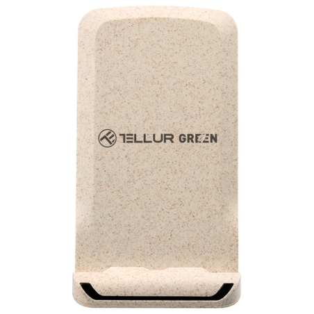 Tellur Green Qi wireless fast desk charger, 15W, Cream