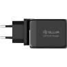 Tellur GaN 65W 3-port wall charger, 2xUSB-C + USB-A, EU,UK,US, black