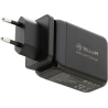 Tellur GaN 65W 3-port wall charger, 2xUSB-C + USB-A, EU,UK,US, black