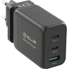 Tellur GaN 65W 3-port wall charger, 2xUSB-C + USB-A, EU,UK,US, black
