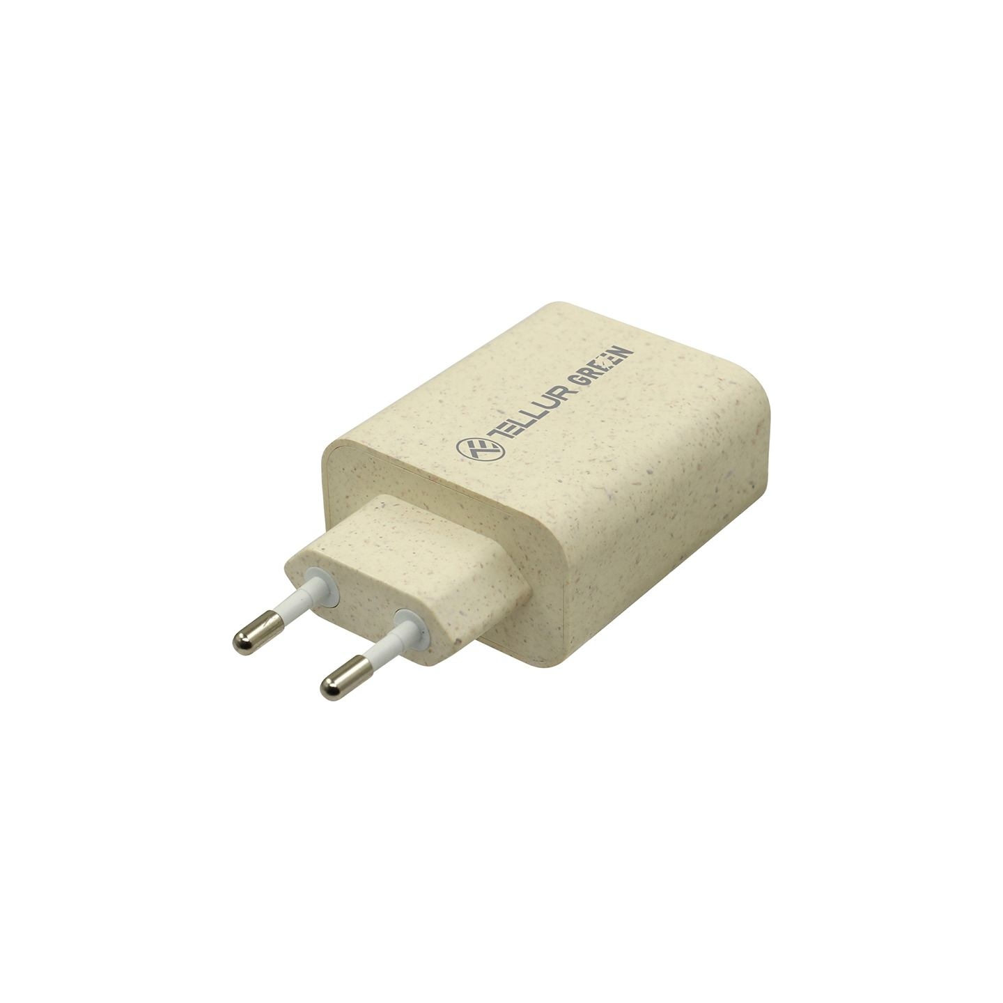 Tellur Green 38W dual port charger Type-C PD20W + USB QC3.0, cream