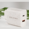 Tellur Green 38W dual port charger Type-C PD20W + USB QC3.0, cream