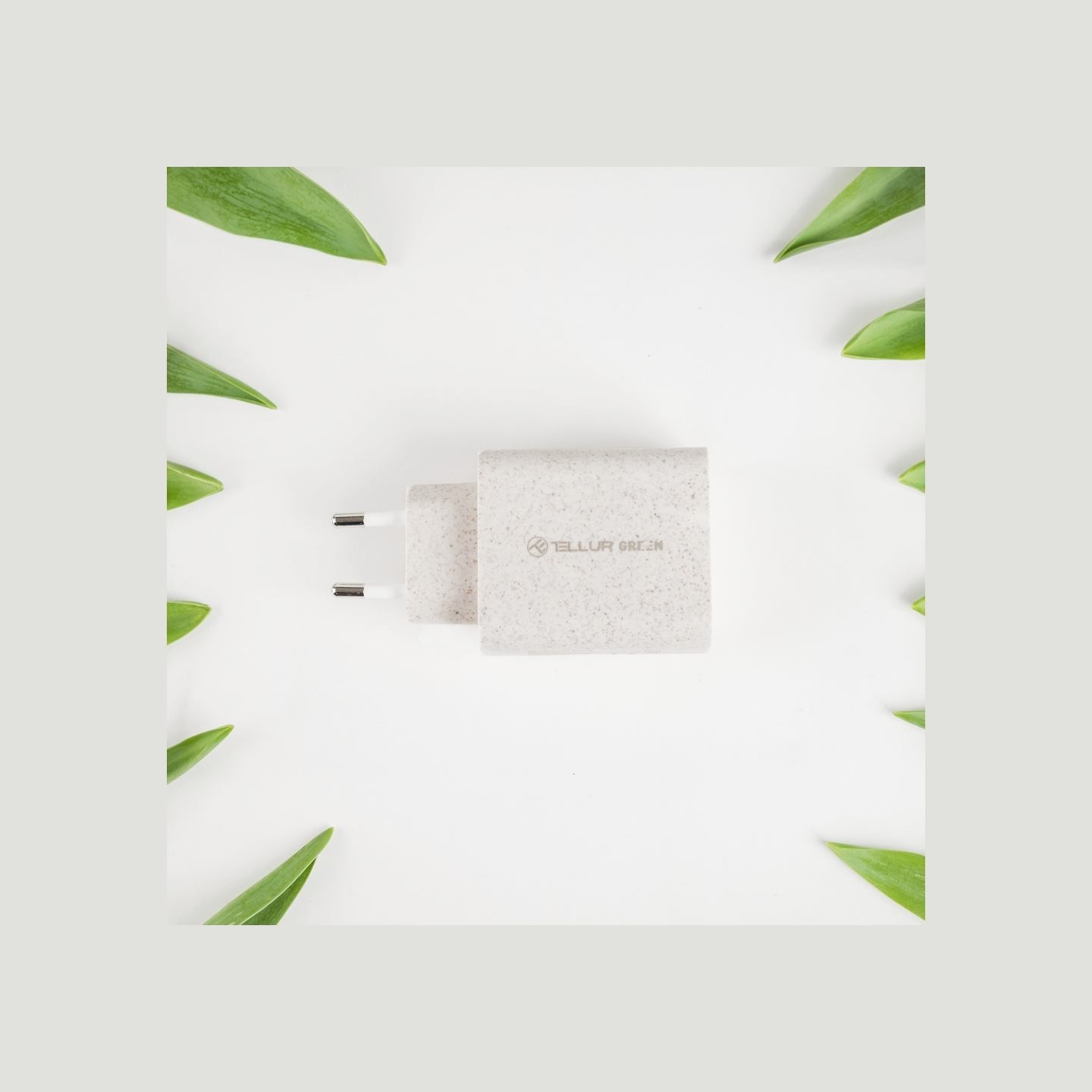 Tellur Green 38W dual port charger Type-C PD20W + USB QC3.0, cream