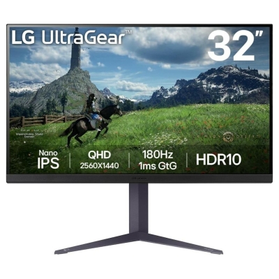 LG LCD Monitor|LG|31.5"|Panel IPS|2560x1440|16:9|180Hz|1 ms|Pivot|Height adjustable|Tilt|Colour Black|32GS85Q-B