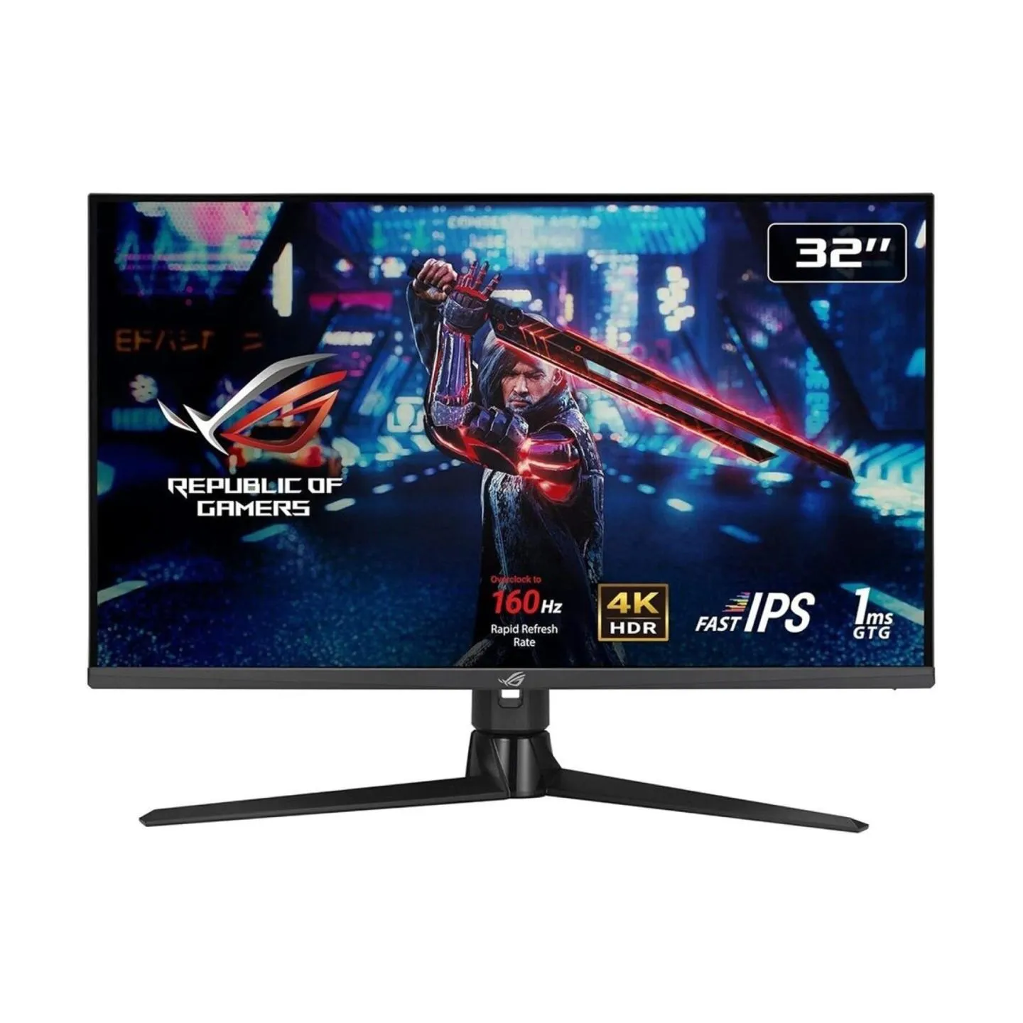 Asus LCD Monitor|ASUS|32"|Gaming/4K|Panel IPS|3840x2160|16:9|160Hz|Matte|1 ms|Swivel|Height adjustable|Tilt|Colour Black|90LM08B