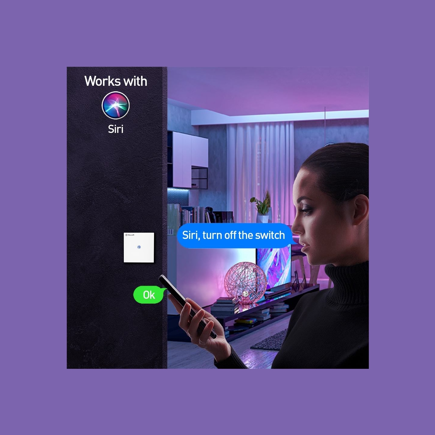 Tellur Smart WiFi switch, SS1N 1 port 1800W 10A