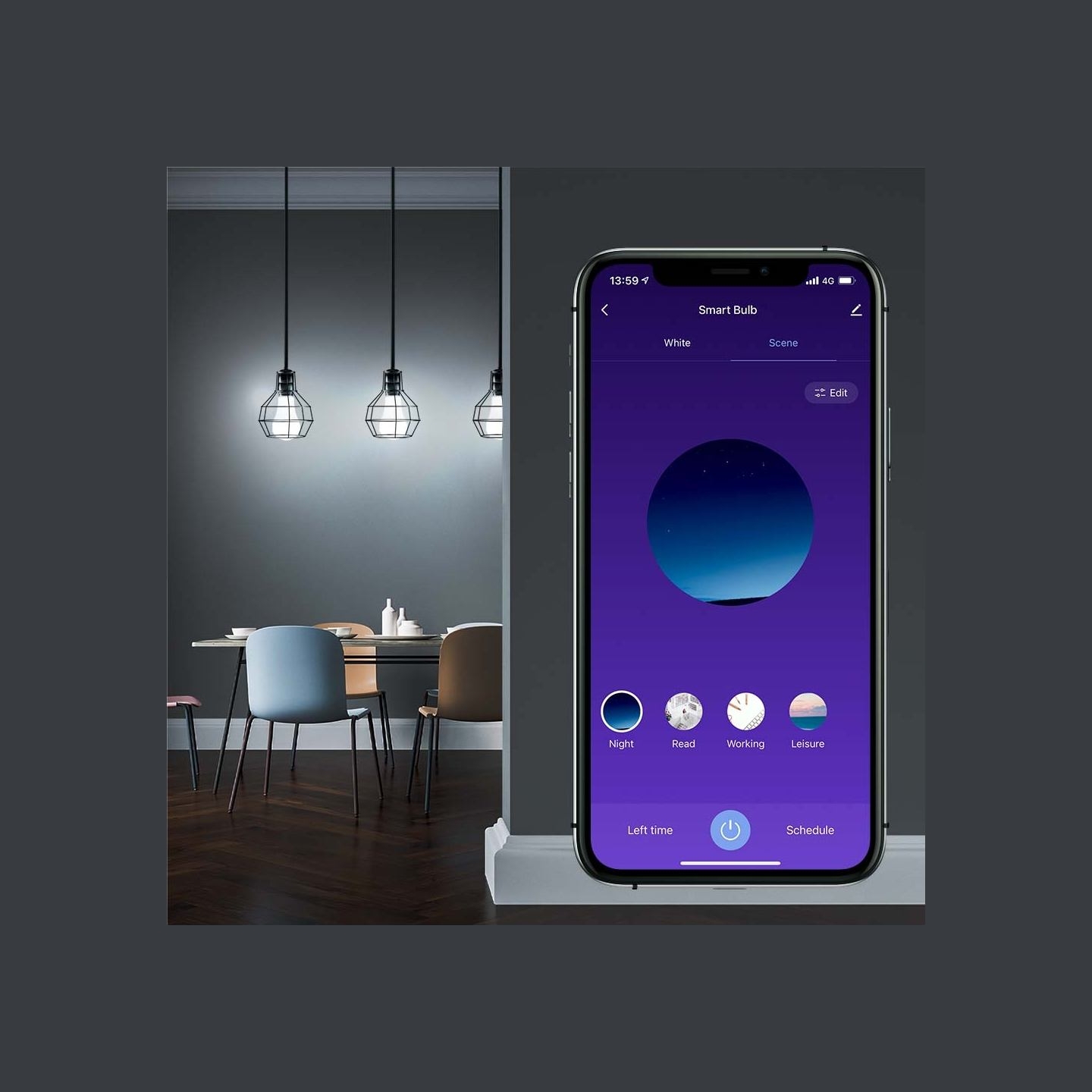 Tellur Smart WiFi Bulb E27, 9W, White/Warm/RGB, Dimmer