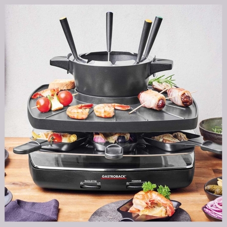 Gastroback 42567 Raclette Fondue Set Family and Friends