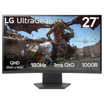 LG LCD Monitor|LG|27GS60QC-B|27"|Gaming/Curved|Panel VA|2560x1440|16:9|180 Hz|Matte|1 ms|Tilt|Colour Black|27GS60QC-B