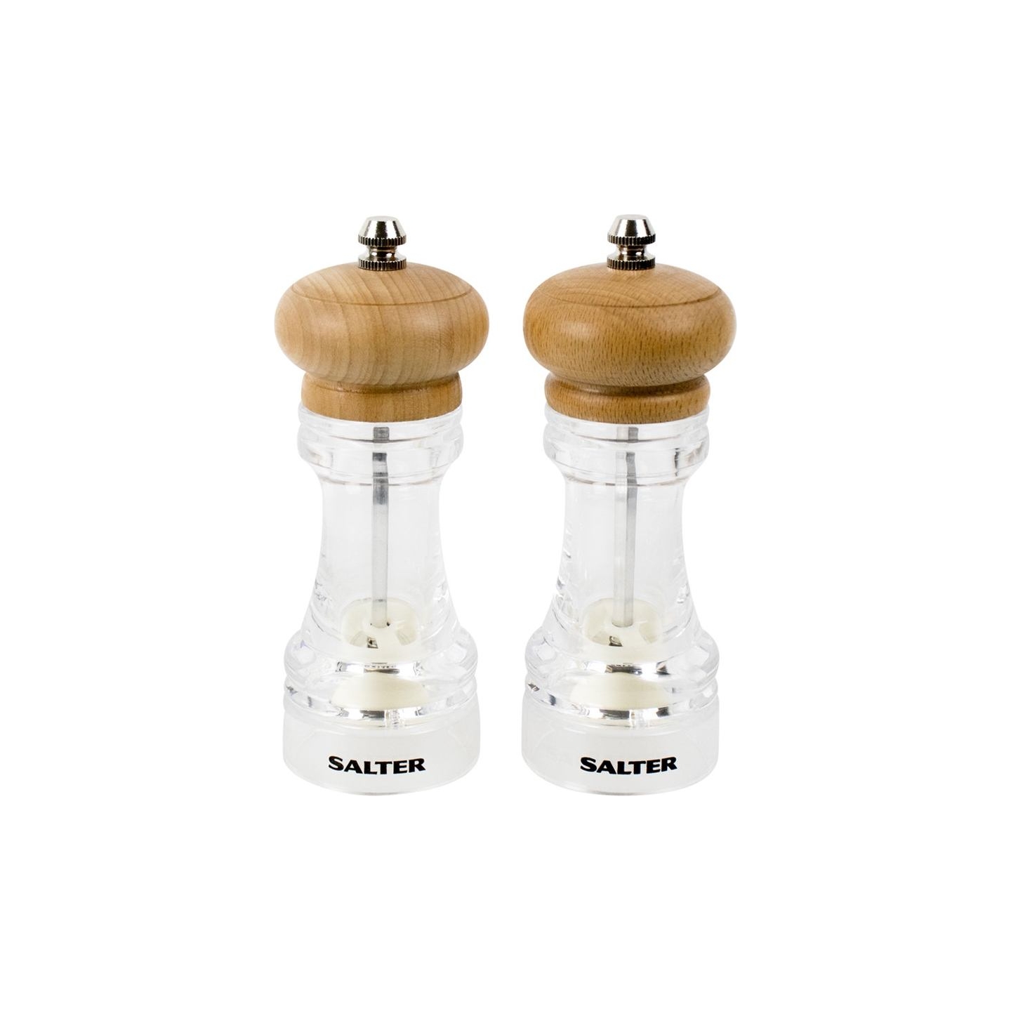 Salter 7607 WDXR Beech Wood Mills Twin