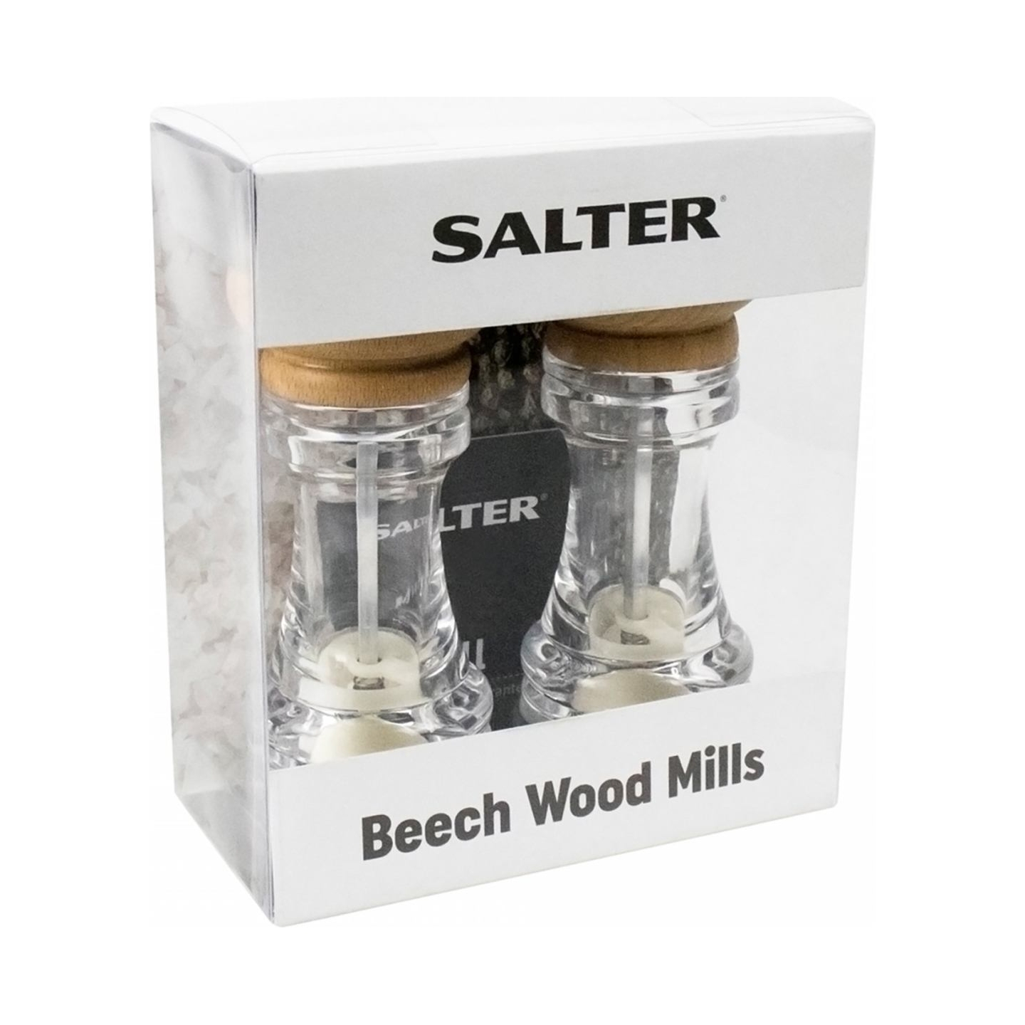 Salter 7607 WDXR Beech Wood Mills Twin