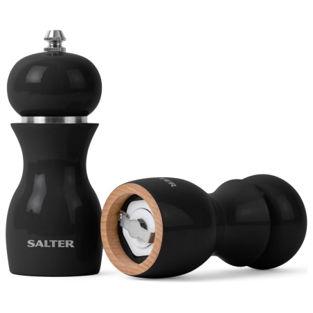 Salter 7613 BKXRA Gloss Salt and Pepper Mills Black