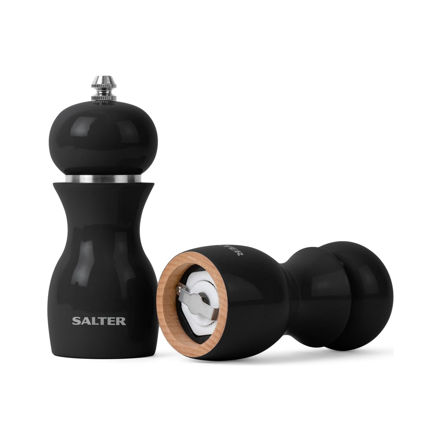 Salter 7613 BKXRA Gloss Salt and Pepper Mills Black