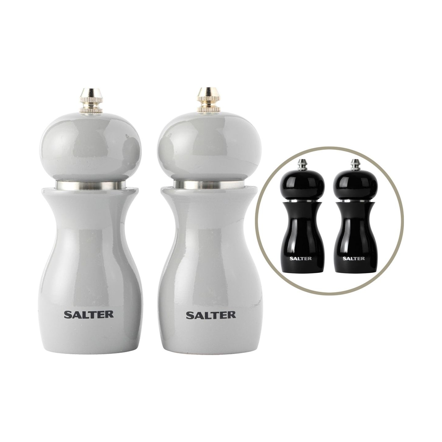 Salter 7613 GYXR Gloss Salt and Pepper Mills Grey