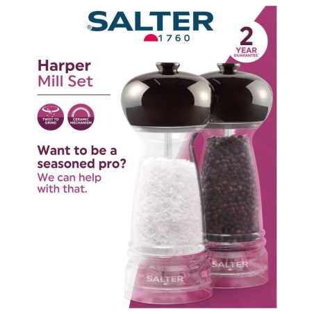 Salter BW12949GEU7 Harper Mill Set Clear/Grey