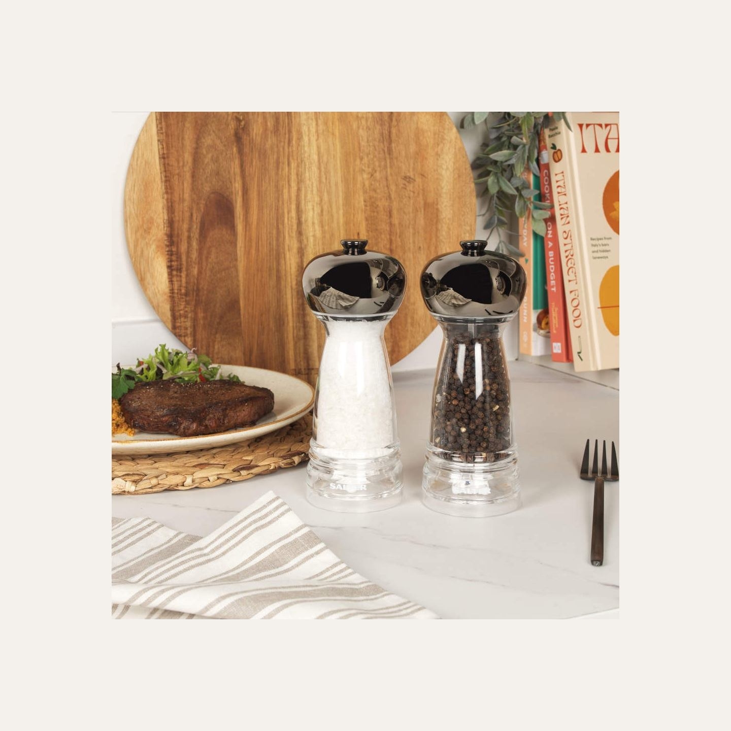 Salter BW12949GEU7 Harper Mill Set Clear/Grey