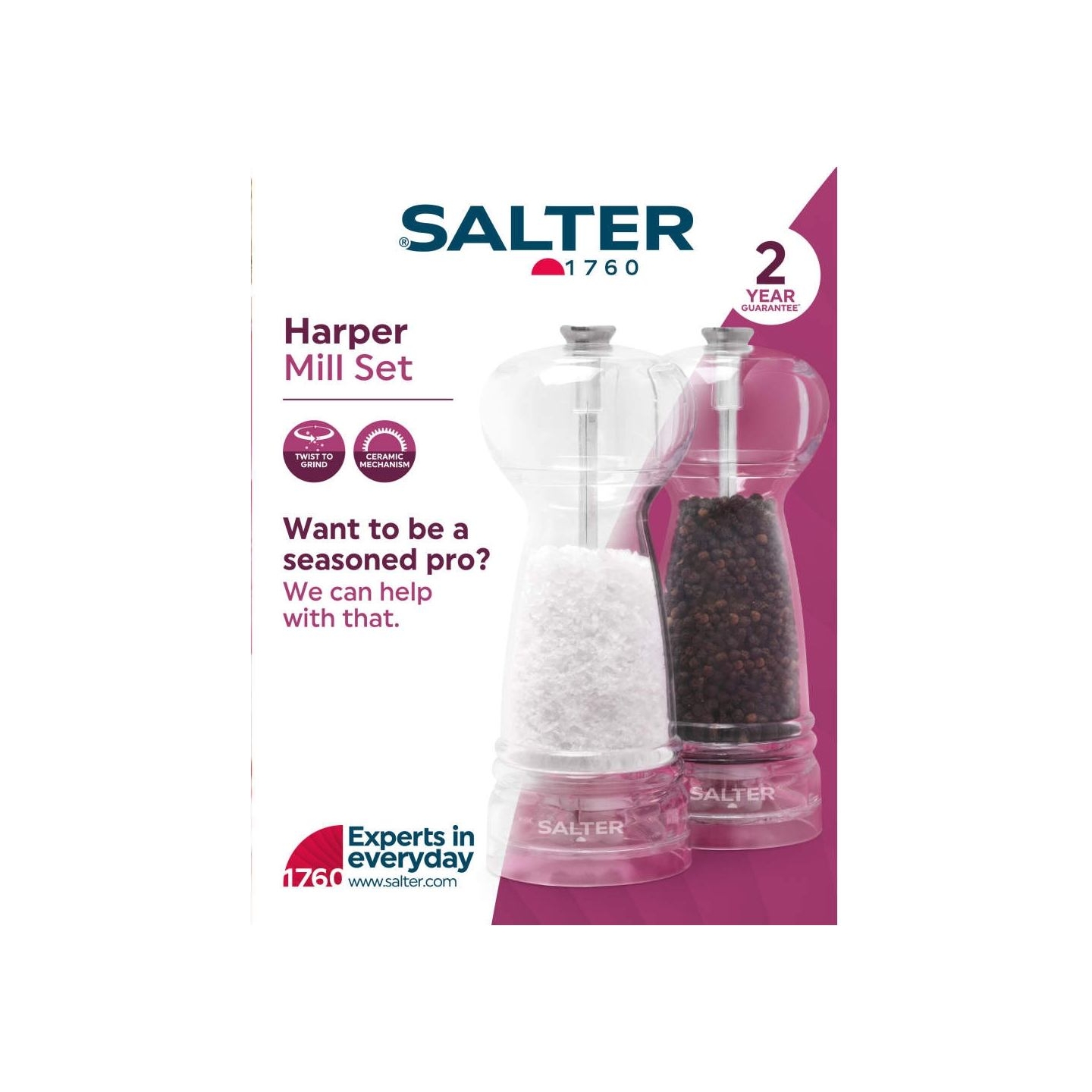 Salter BW12949EU7 Harper Mill Set Transparent