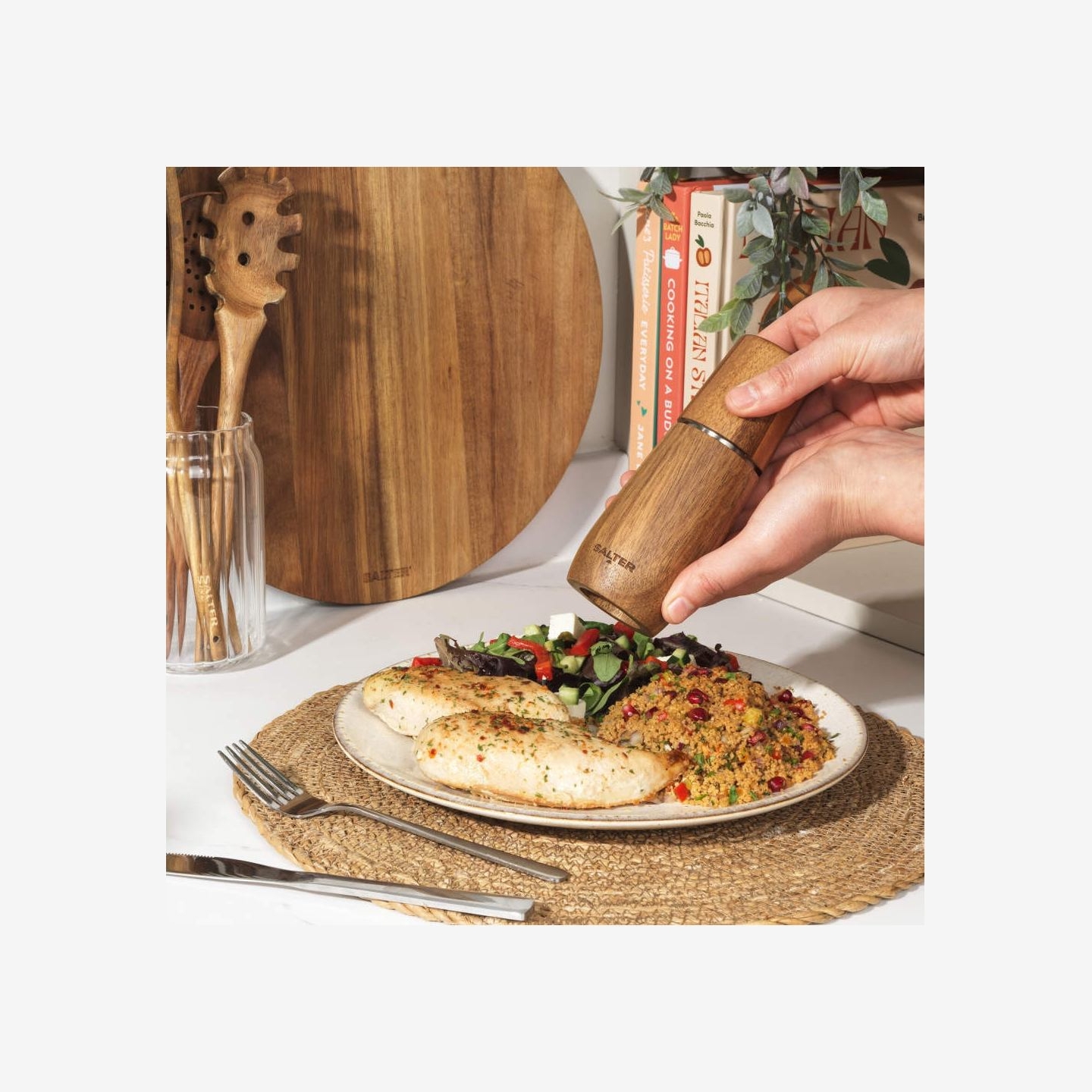 Salter BW13049APEU7 Edith Acacia Pepper Mill