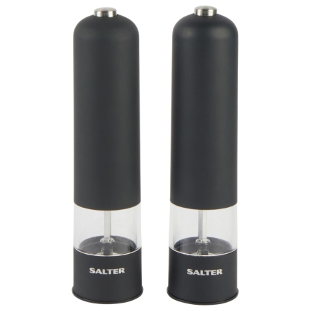 Salter 7524 BKXRUP3 Soft Touch Electric Mill Set, Matte Black