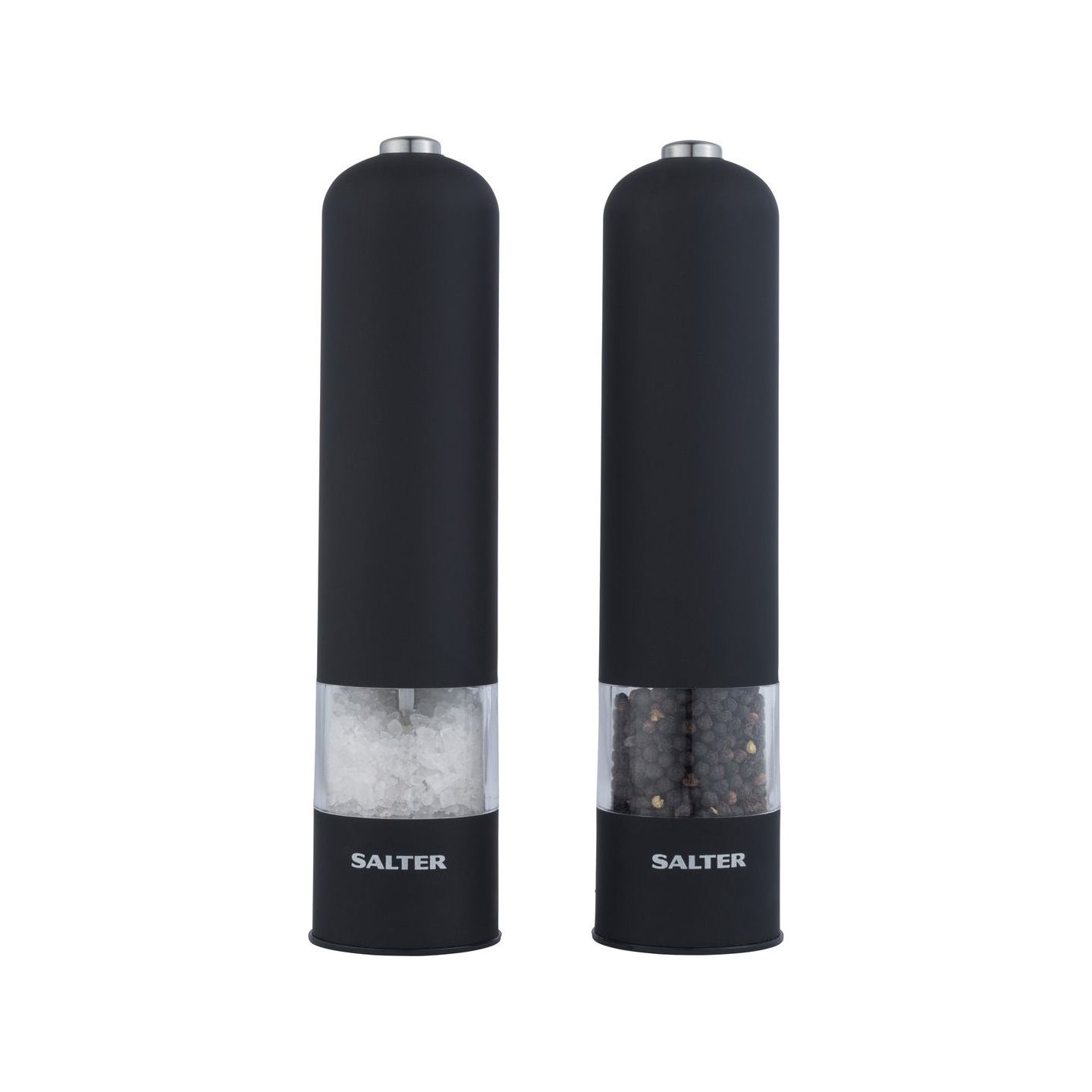 Salter 7524 BKXRUP3 Soft Touch Electric Mill Set, Matte Black