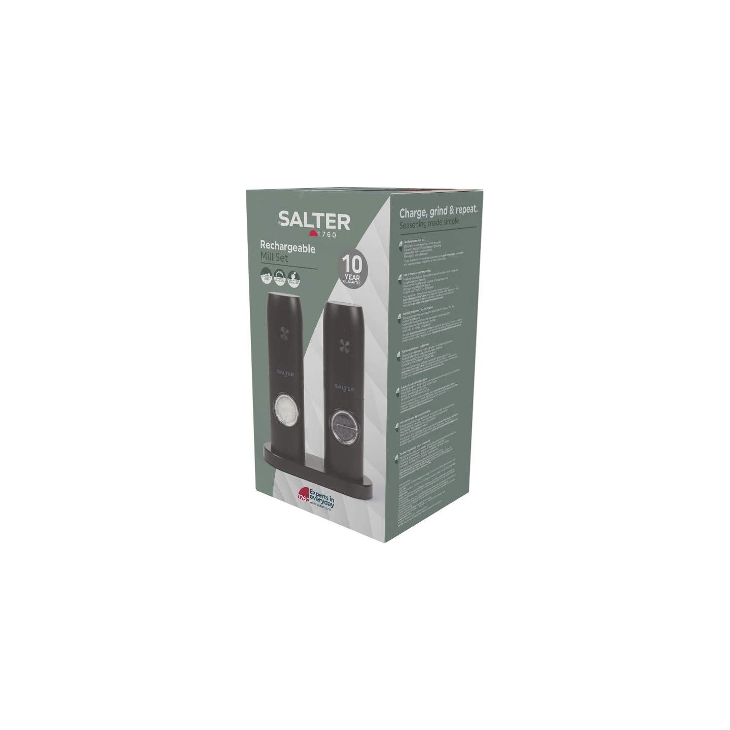 Salter BW14373 Rechargeable Mill Set, Black