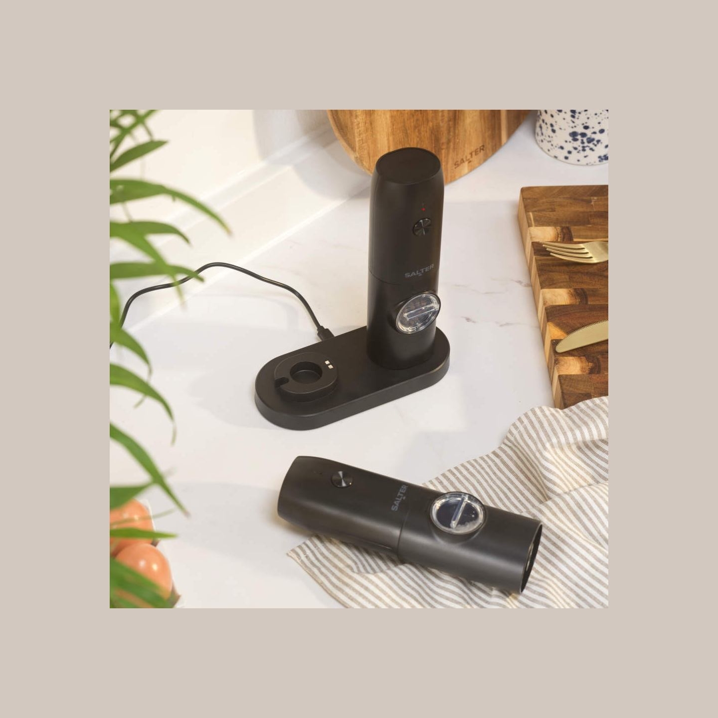 Salter BW14373 Rechargeable Mill Set, Black