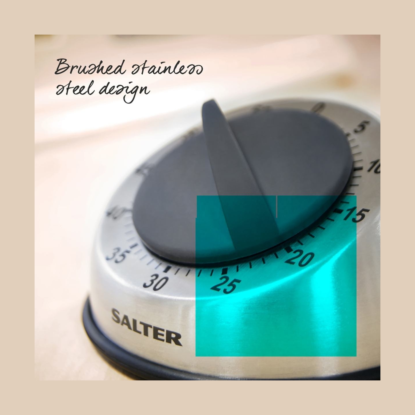 Salter 338 SSBKXR8EU16 Stainless Steel Mechanical Timer