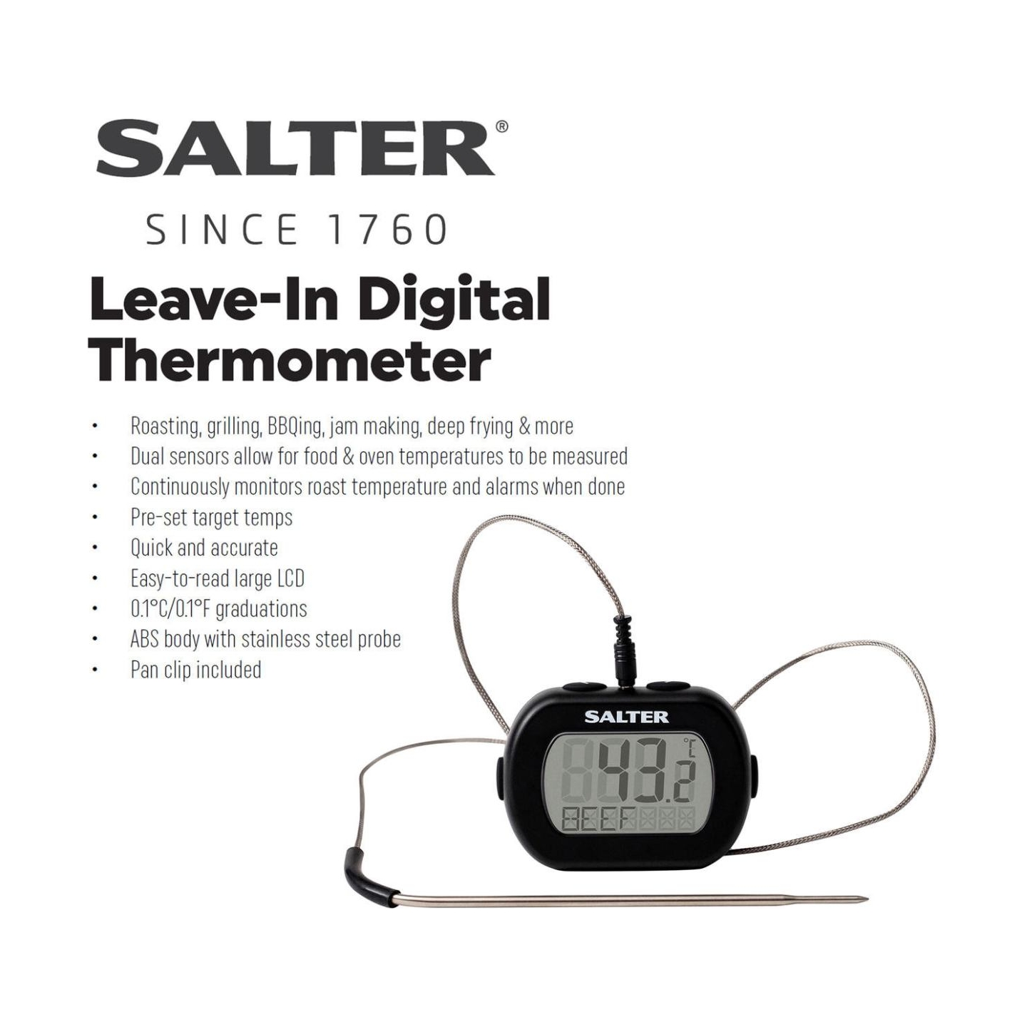 Salter 515 BKCR Leave-In Digital Thermometer