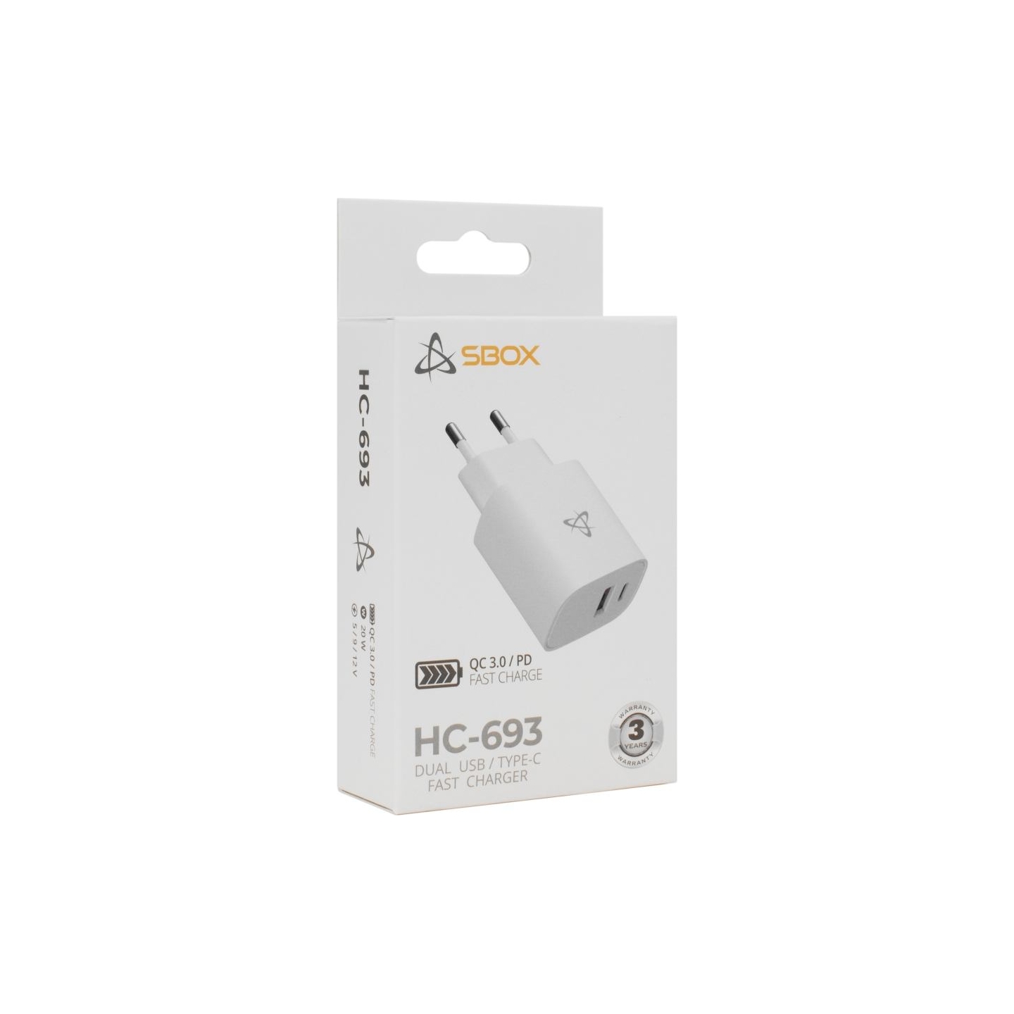 Sbox HC-693 USB Home Charger 20W QC White