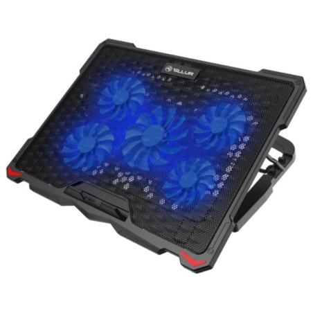 Tellur Cooling pad Basic 17, 5 fans, LED, Black