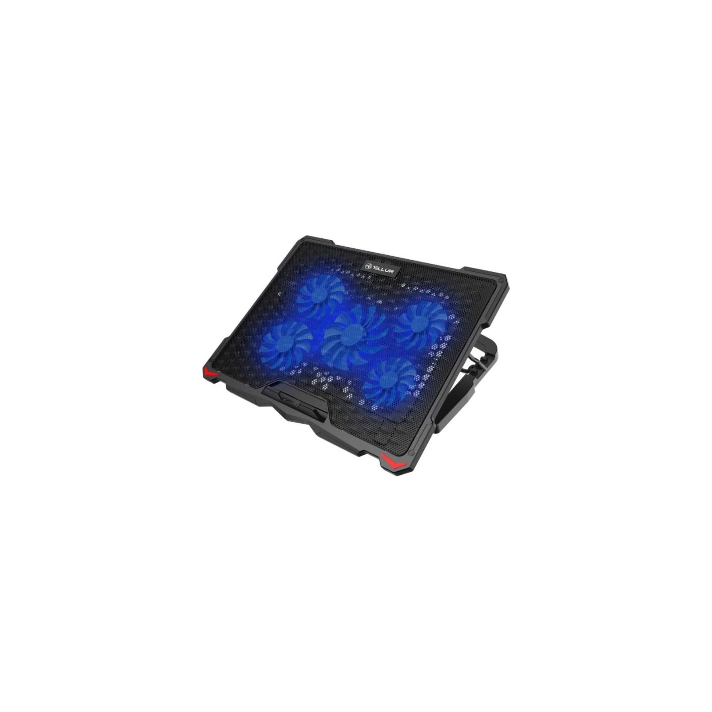 Tellur Cooling pad Basic 17, 5 fans, LED, Black