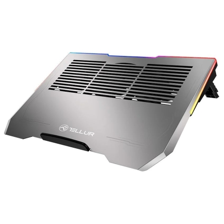 Tellur Cooler laptop Shade 17, 3 fans, RGB LED, USB, USB-C, Aluminum grey