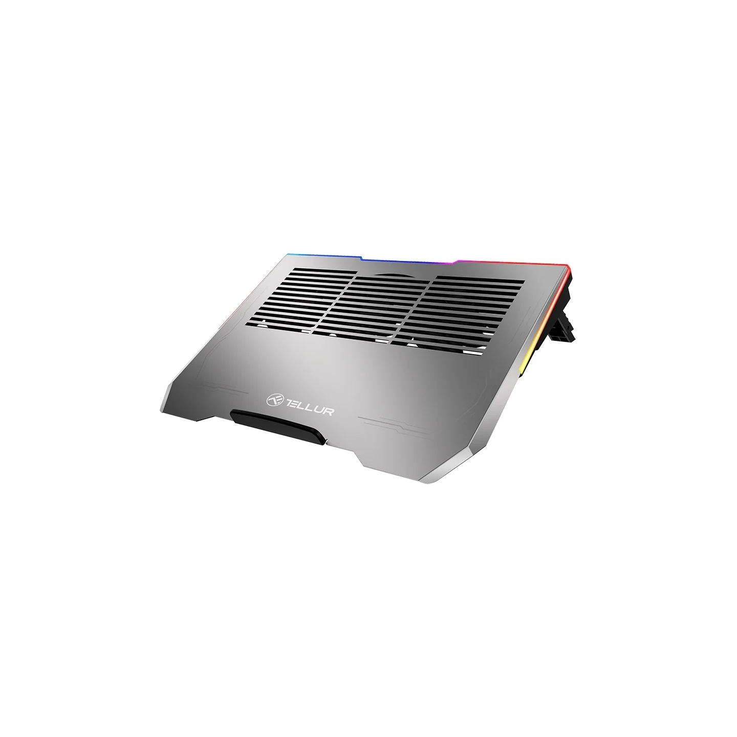 Tellur Cooler laptop Shade 17, 3 fans, RGB LED, USB, USB-C, Aluminum grey