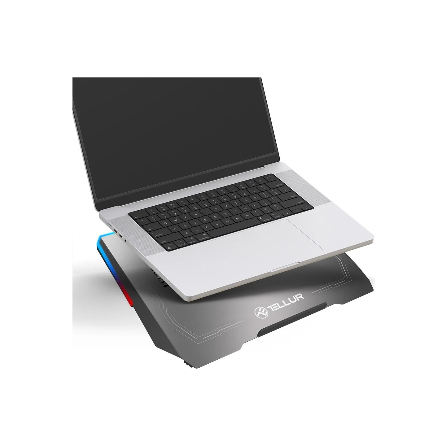 Tellur Cooler laptop Shade 17, 3 fans, RGB LED, USB, USB-C, Aluminum grey