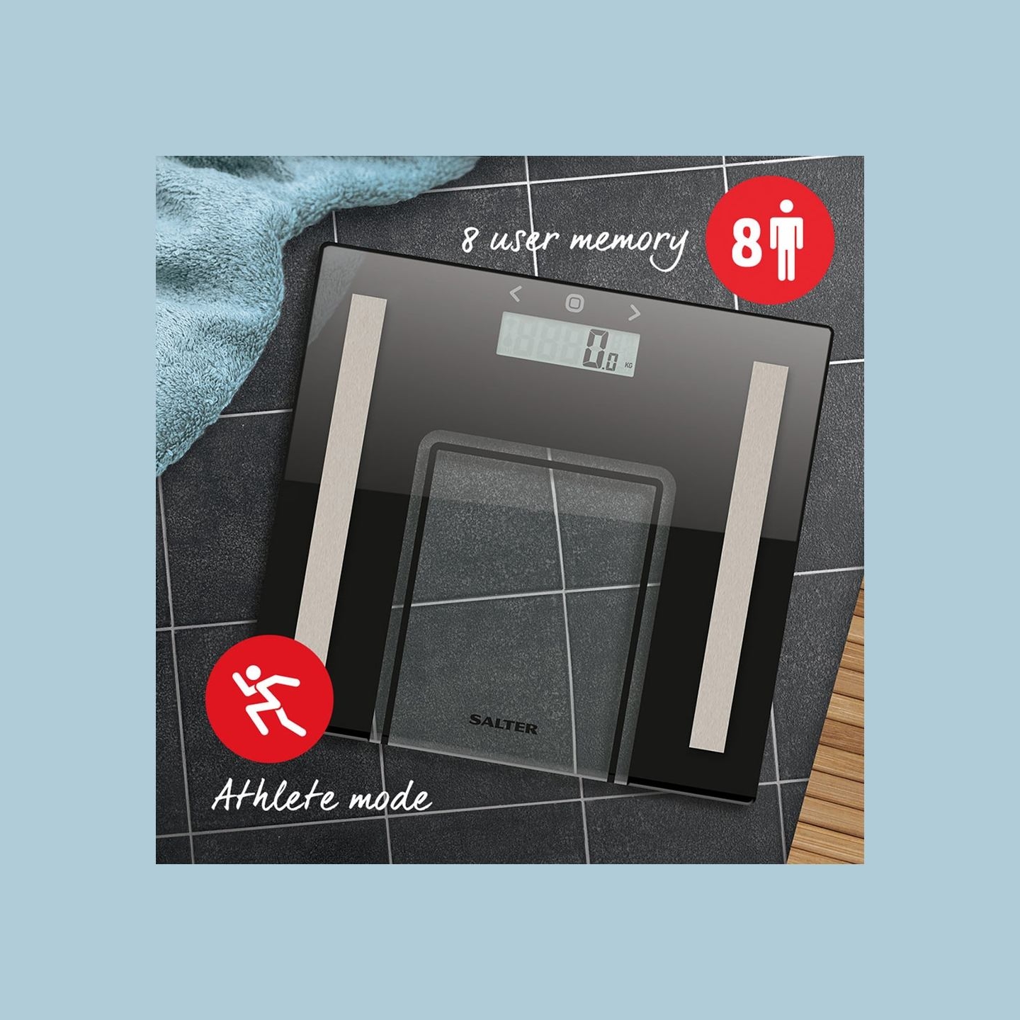 Salter 9128 BK3R Electronic Body Analyser Scale - Black