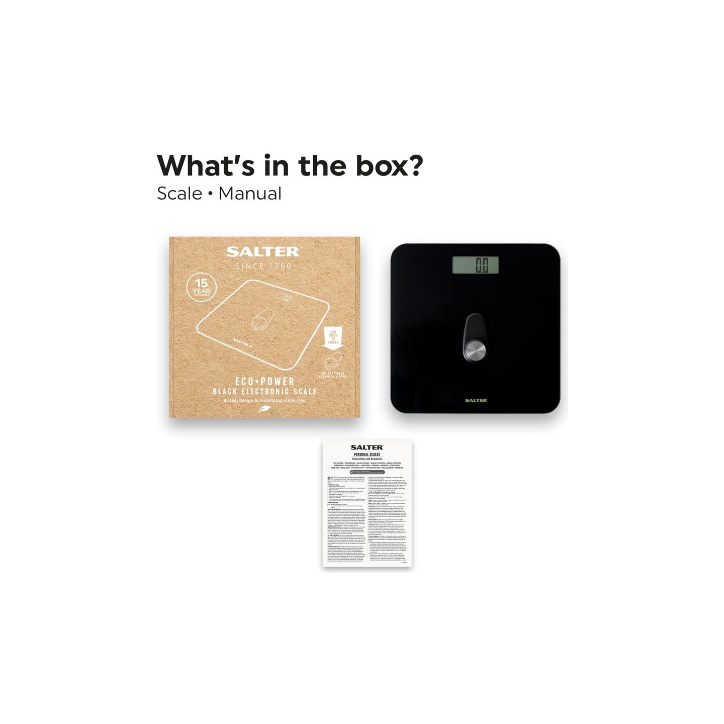 Salter 9224 BK3RFEU16 Eco Power Digital Bathroom Scale Black