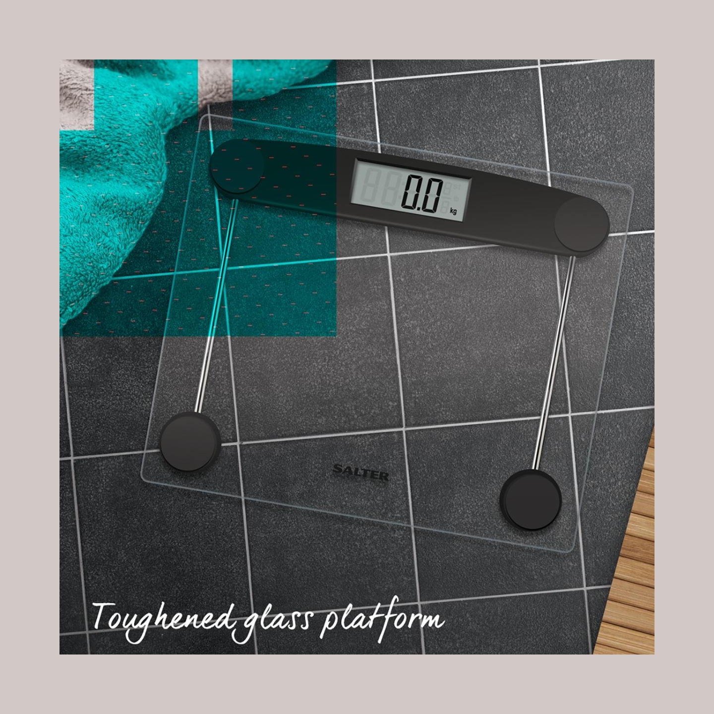 Salter 9208 BK3R Compact Glass Electronic Bathroom Scale