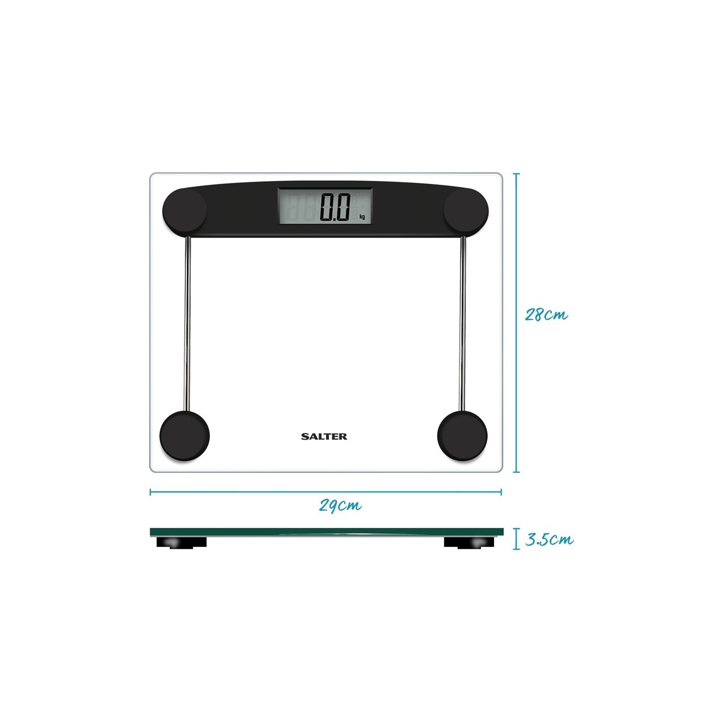 Salter 9208 BK3R Compact Glass Electronic Bathroom Scale