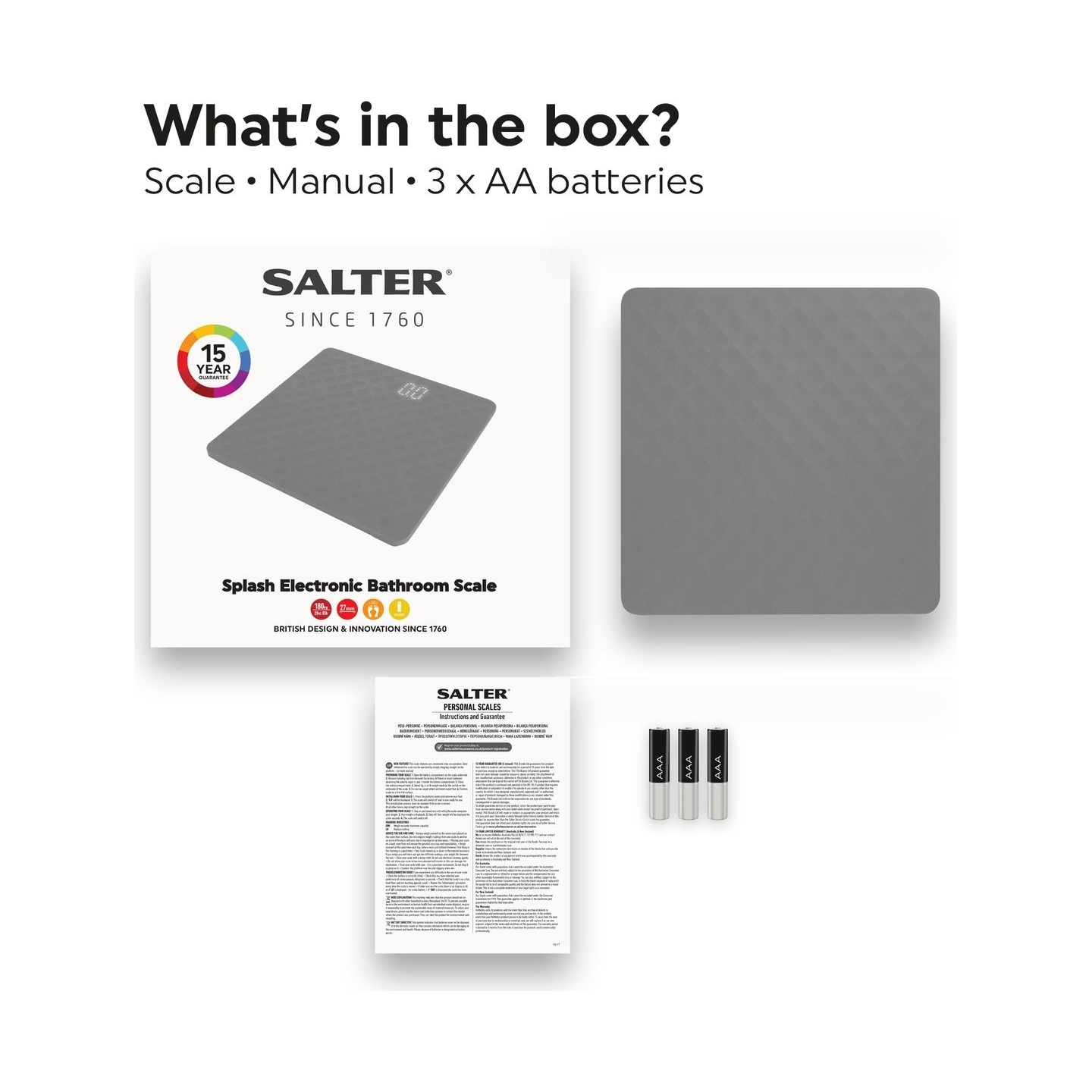 Salter 9218 GY3R Splash Electronic Bathroom Scale